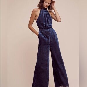 Anthropologie jumpsuit - velvet, textured jumpsuit.